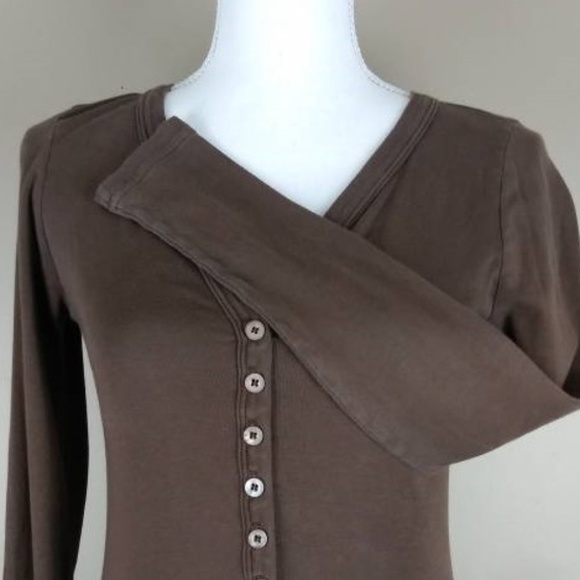 Michael Stars V-Neck Long Sleeve Tee Size OS - Picture 2 of 4